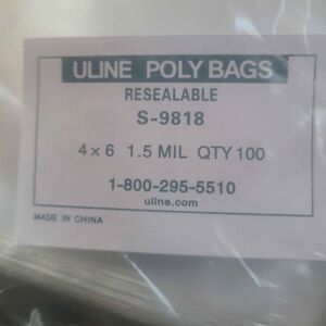 ULINE Clear Resealable Poly Bags - 4 X 6 - 1.5M - 900 Bags